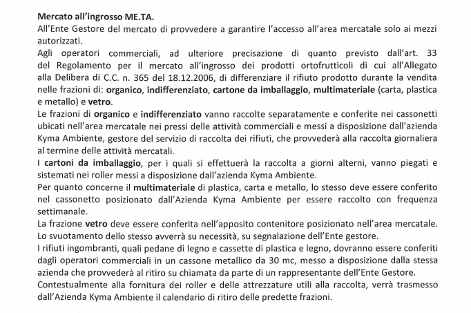 2 Conferimento rifiuti nei mercati: nuova ordinanza