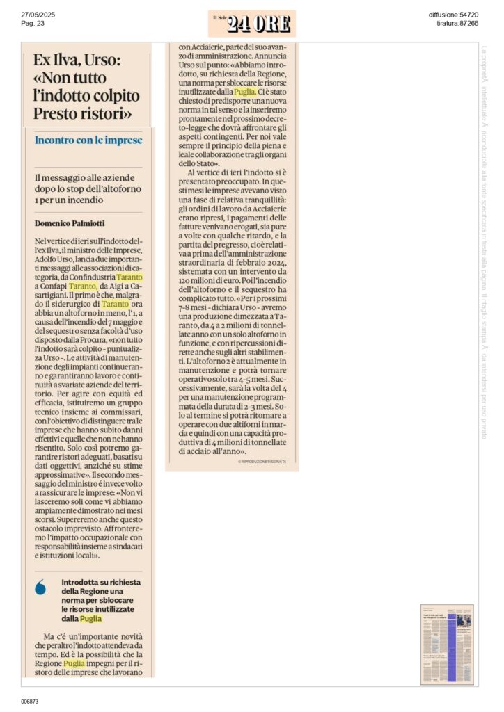 Sole-24Ore-27-5_page-0001-724x1024 Tavolo MIMIT sull’ex Ilva