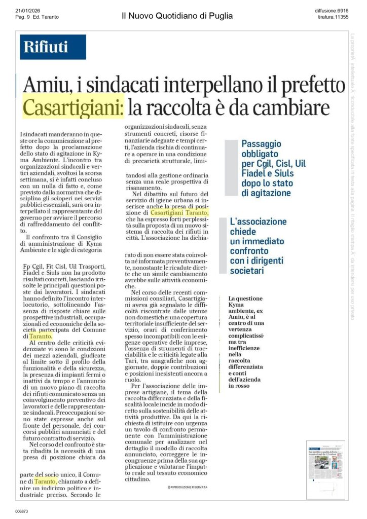 Nuovo-quotidiano-21-1_page-0001-724x1024 Casartigiani Taranto, interviene sulla nuova raccolta differenziata
