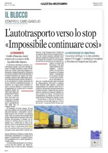 gazz-18-04_page-0001-212x300 Autotrasporto, Casartigiani Puglia: «Le imprese pugliesi non possono più sostenere costi fuori controllo»